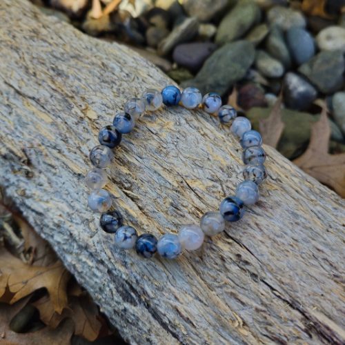 Dragon Vein Agate stretch bracelet