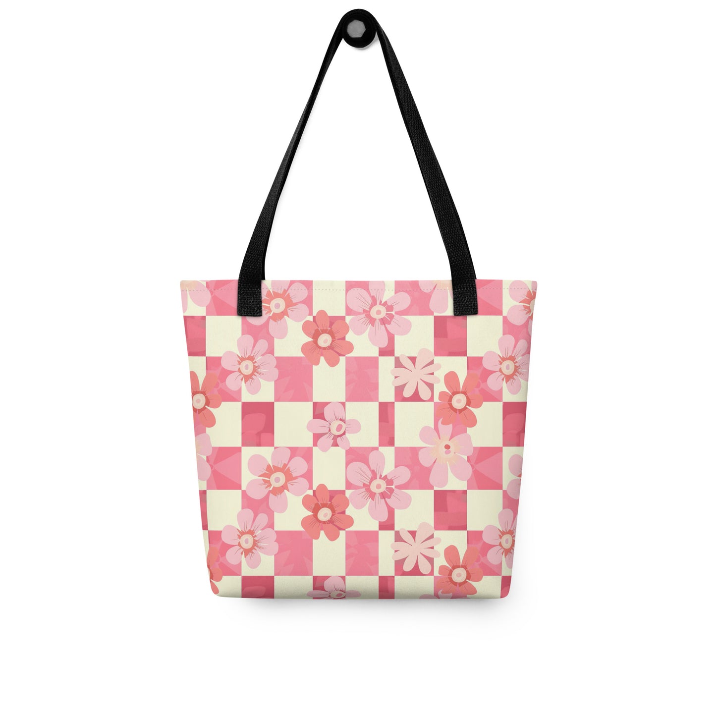Floral Checker tote bag