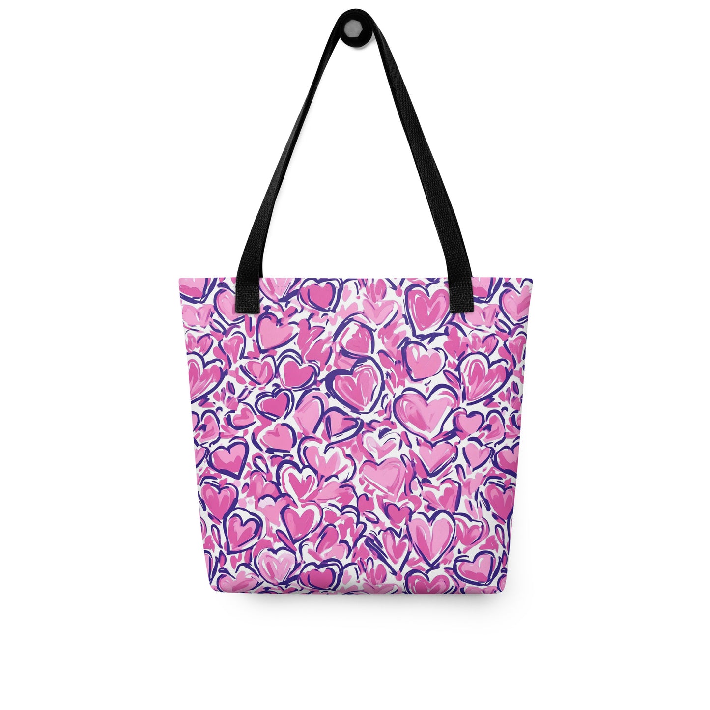 Pink & Blue Hearts tote bag