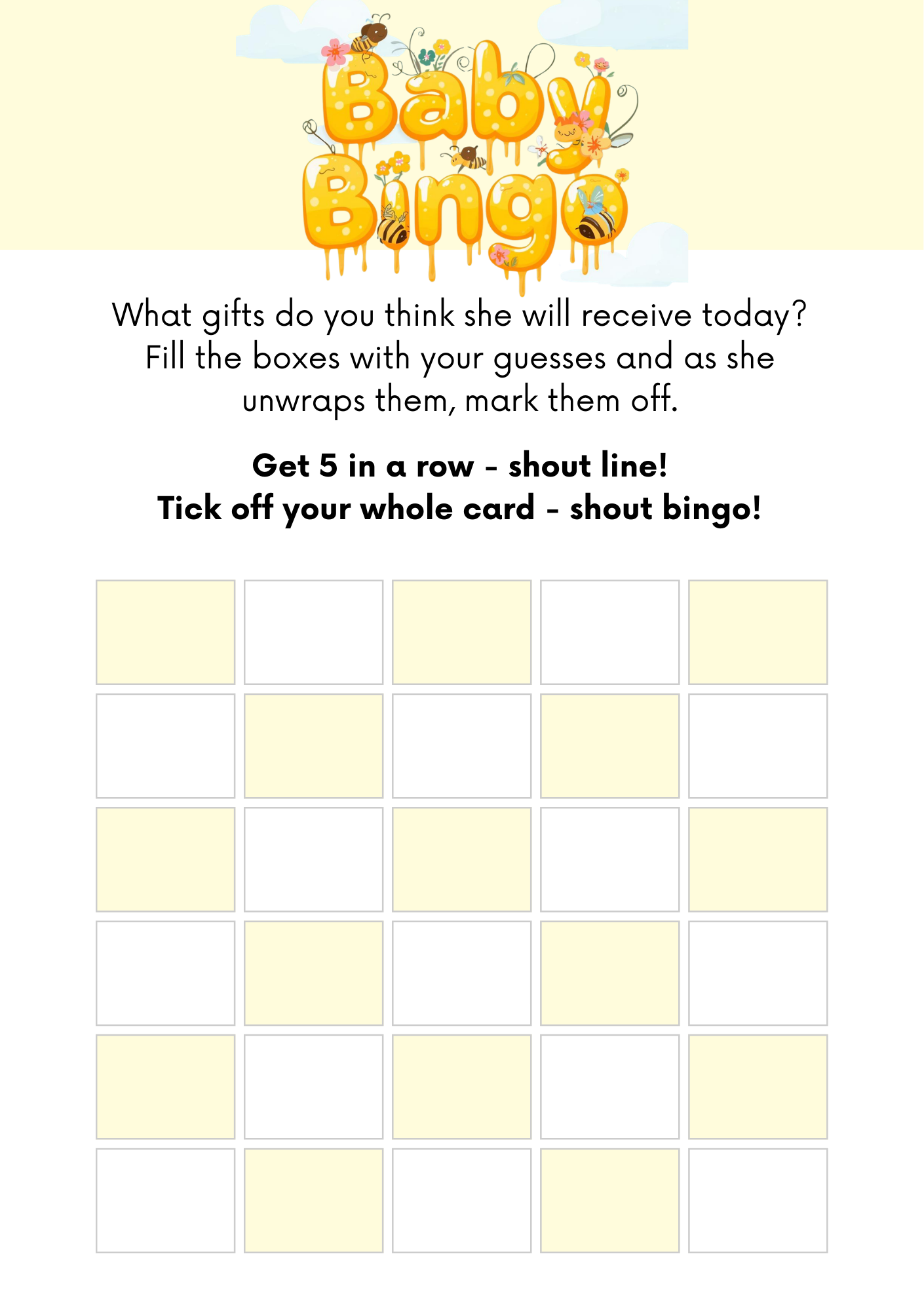 Baby Shower Games- Mommy-to-bee – Digital Download (PDF)