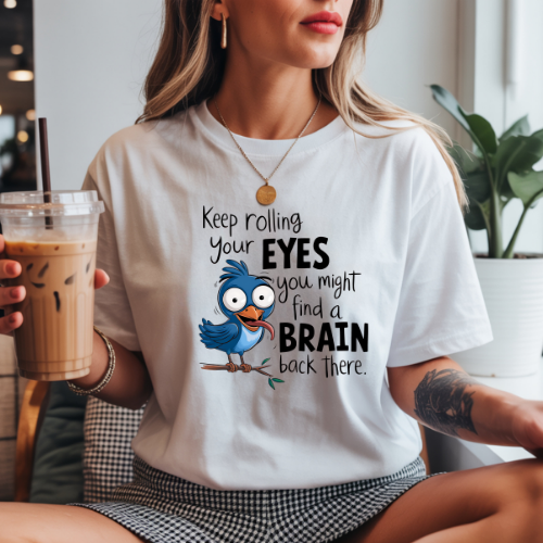 Bird Rolling Eyes adult t-shirt