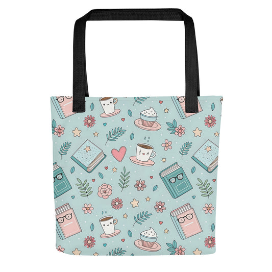 Books & Coffee Mint tote bag