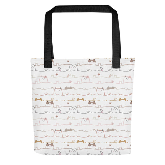 Cats & Hearts tote bag