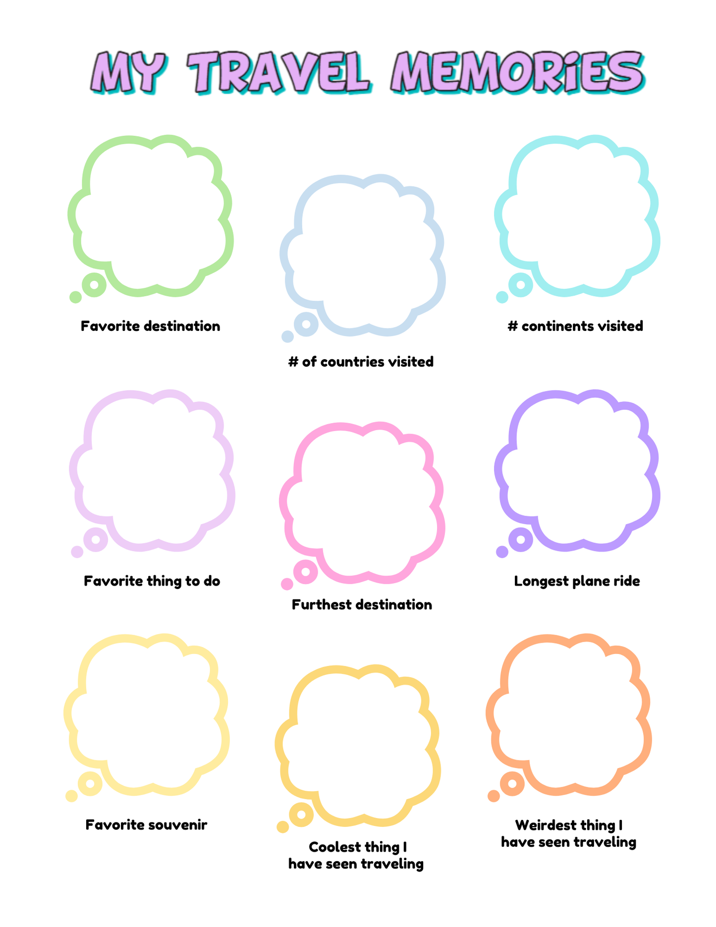 Travel Journal for Kids- Digital Download (PDF)
