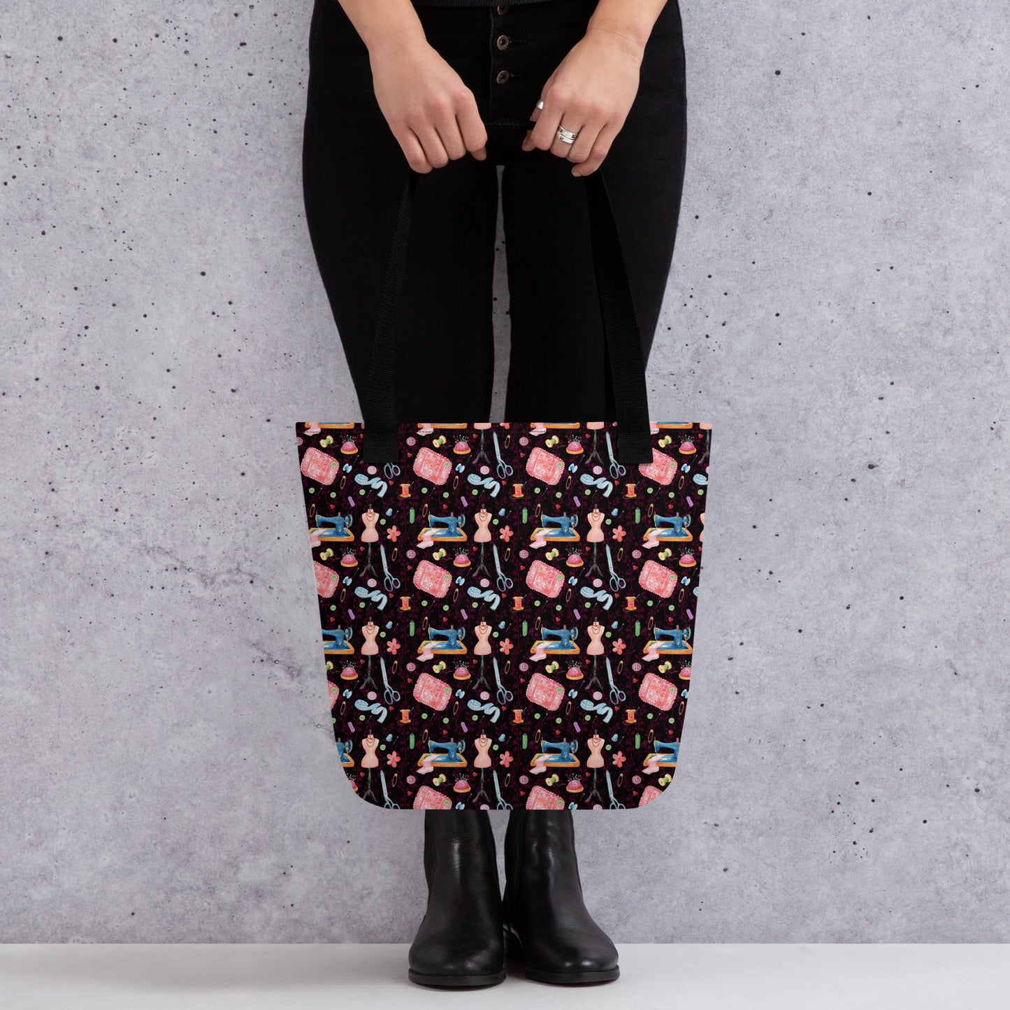Dark Sewing tote bag