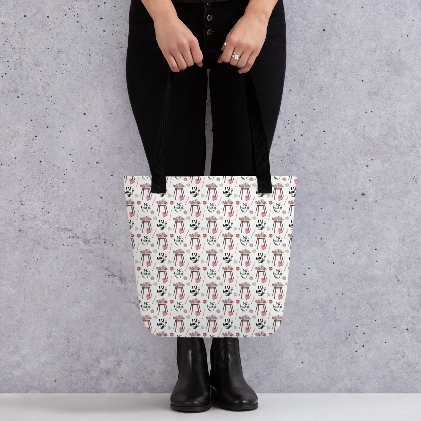 Eat Knit Sleep tote bag