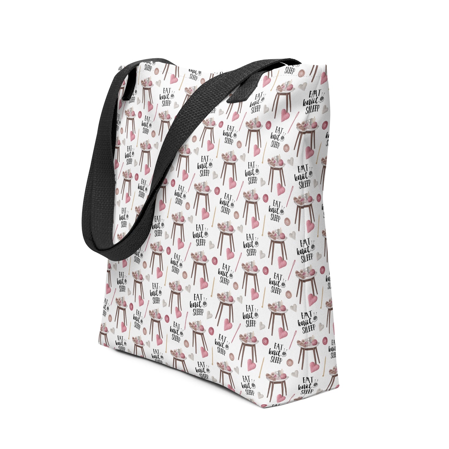 Eat Knit Sleep tote bag