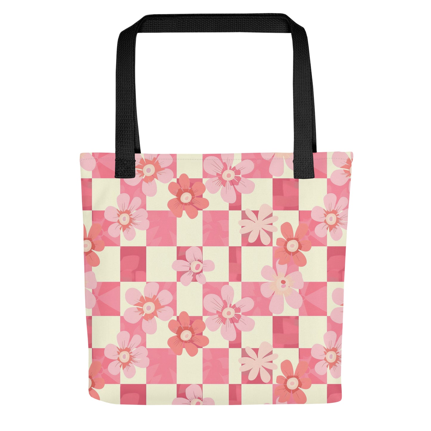 Floral Checker tote bag