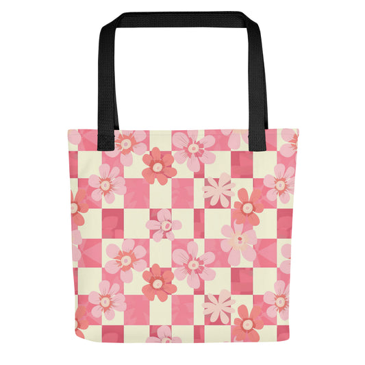 Floral Checker tote bag