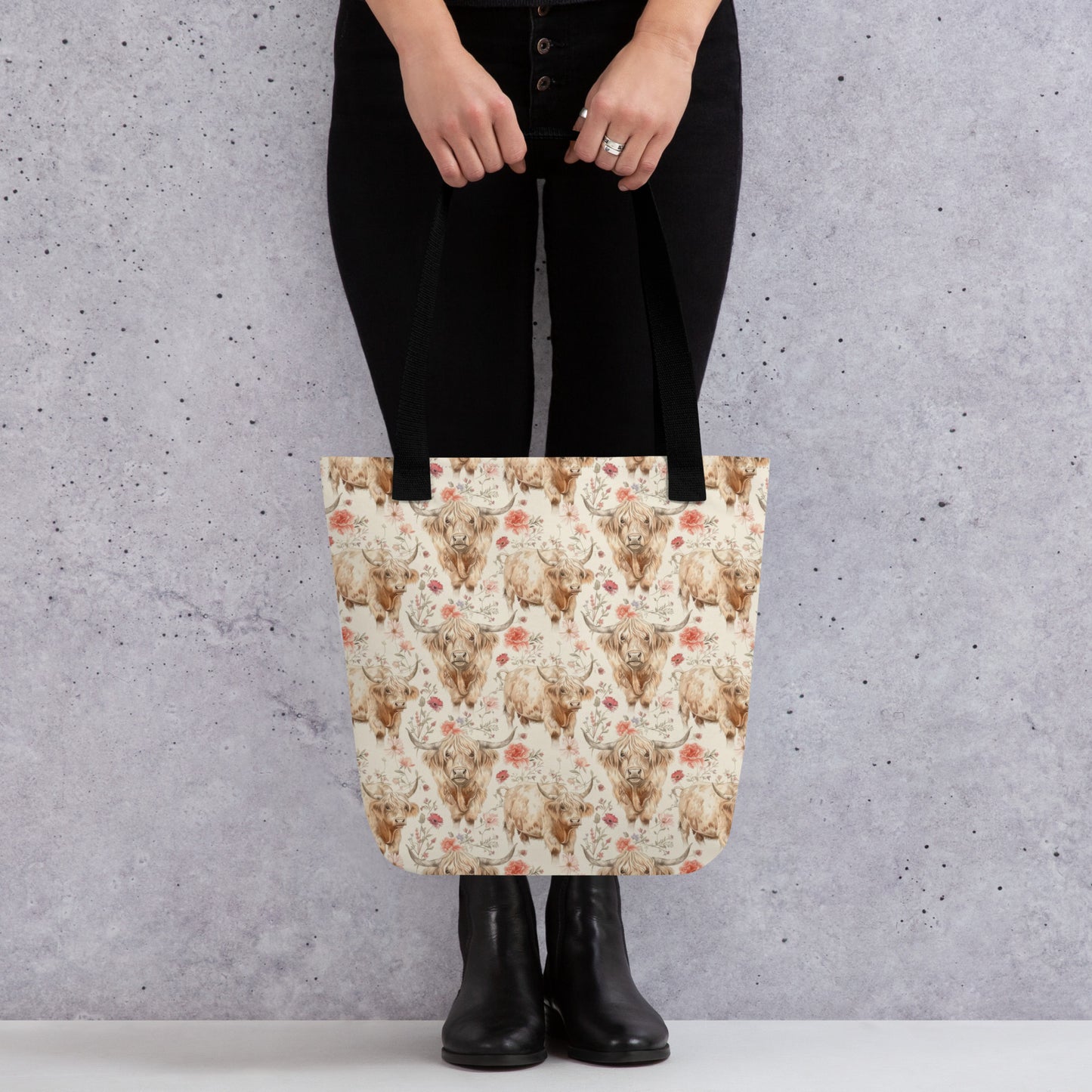 Floral Cow tote bag