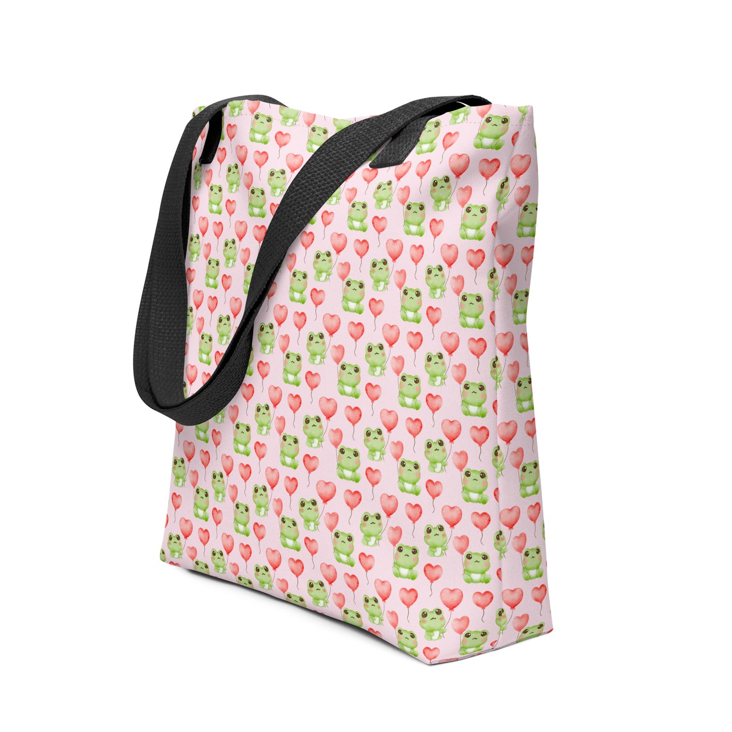 Hearts & Frogs tote bag