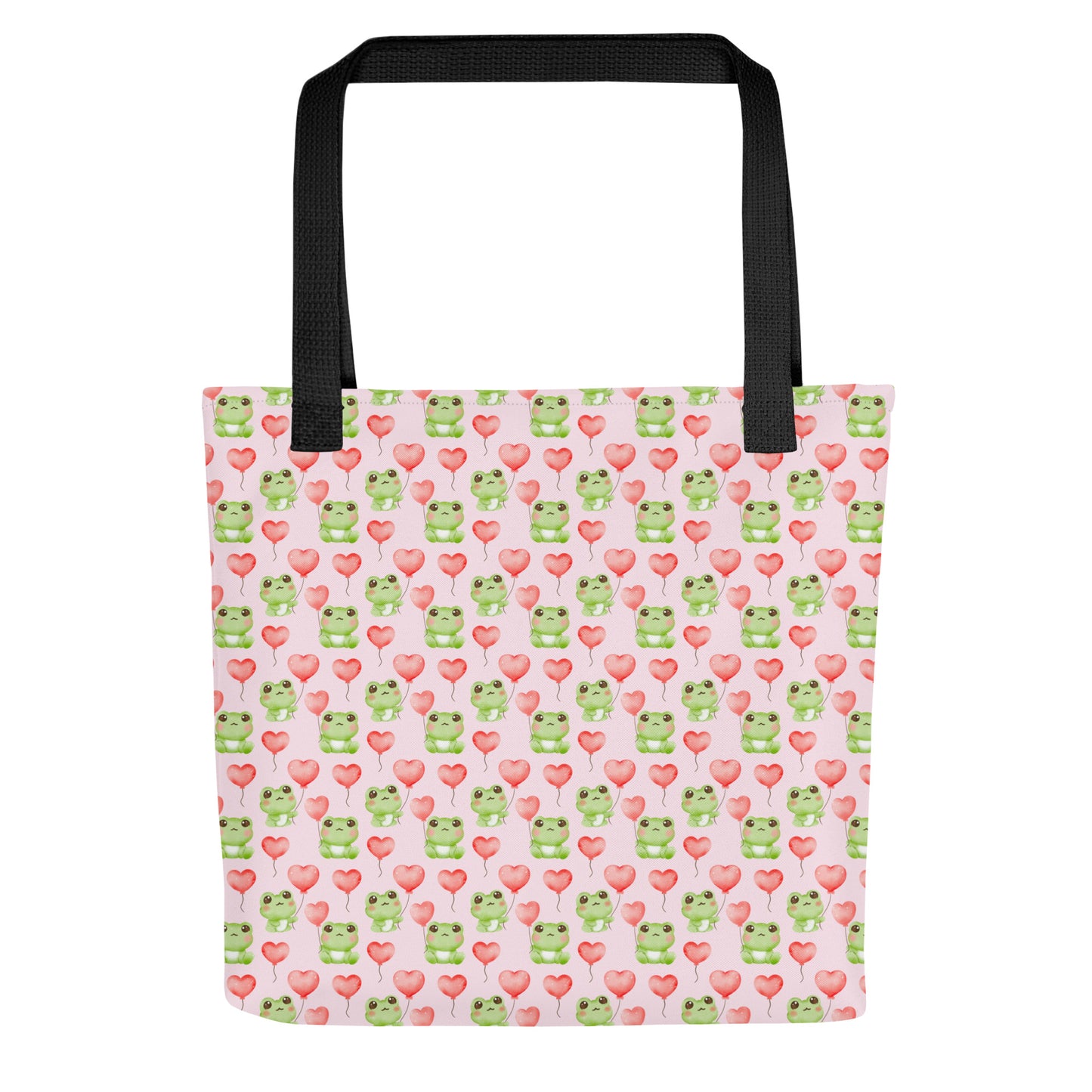 Hearts & Frogs tote bag