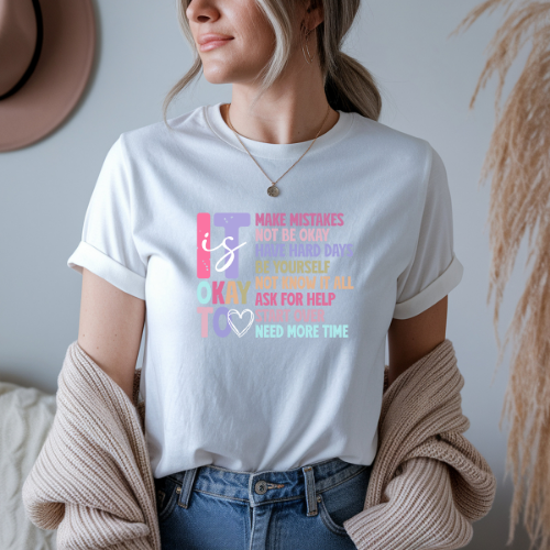 It's Okay adult t-shirt