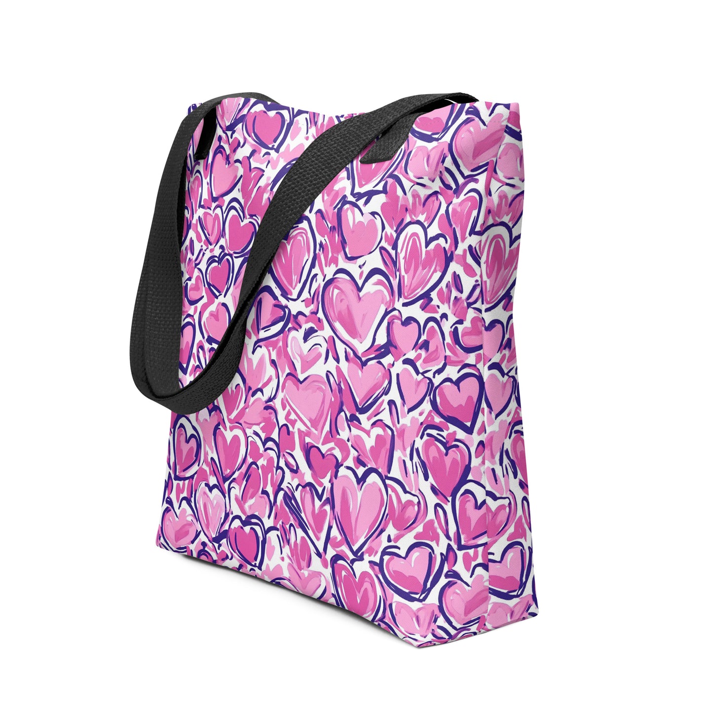 Pink & Blue Hearts tote bag