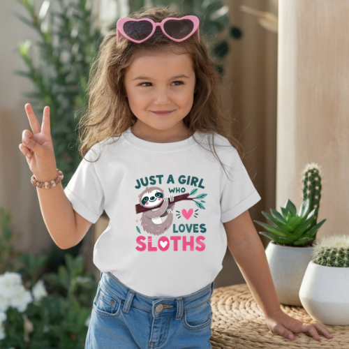 Girl Loves Sloths youth t-shirt