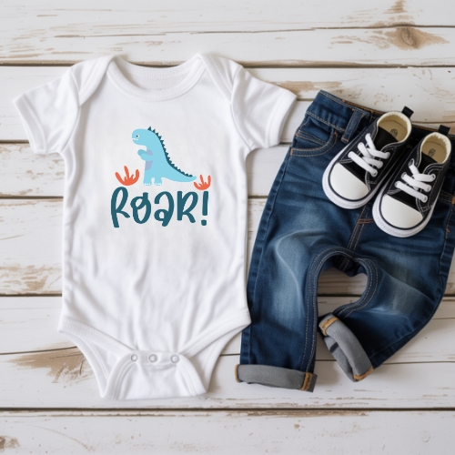 Roar Dino baby onesie