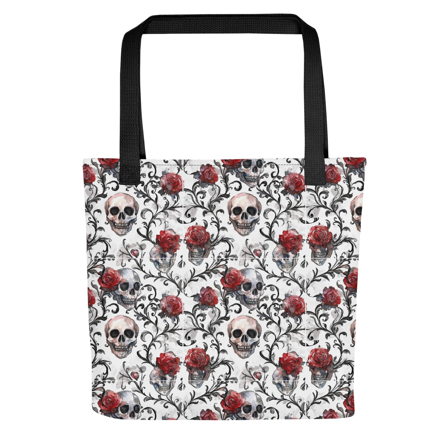 Roses & Skulls tote bag