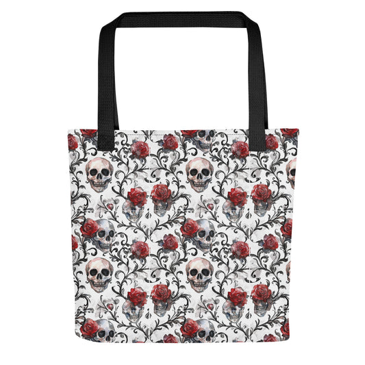 Roses & Skulls tote bag