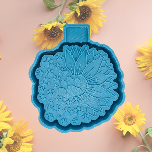 Sunflower Paw Prints freshie mold housing