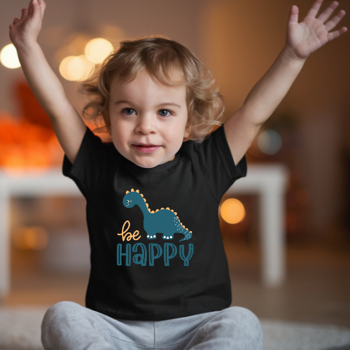 Be Happy Dino toddler t-shirt