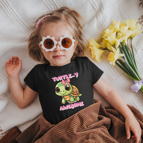 Turtle-y Awesome Bow toddler t-shirt