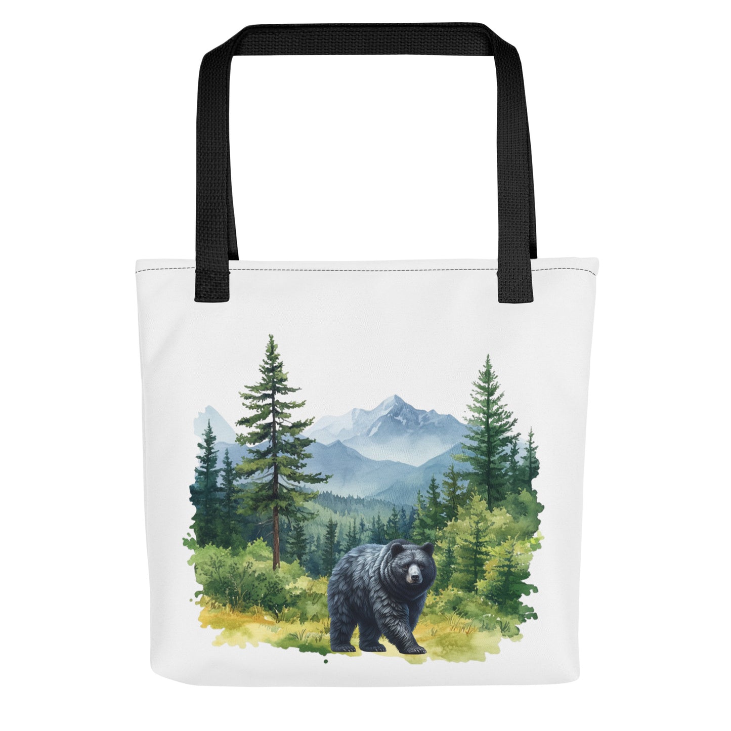 Bear in Forest tote bag